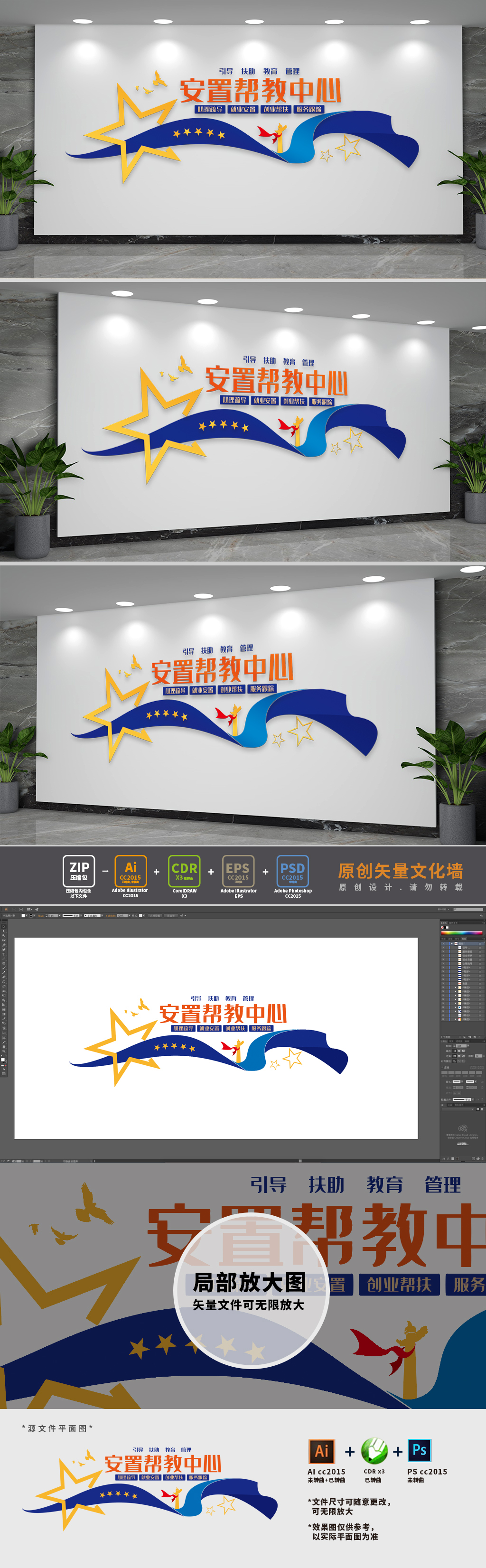 社区纠正安置帮教中心文化墙