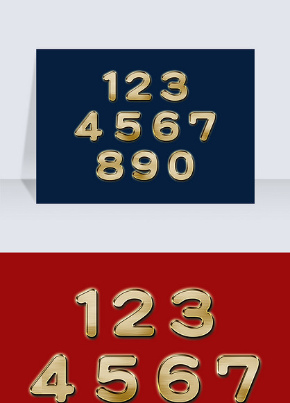 大气金色数字黄金特效艺术字设计