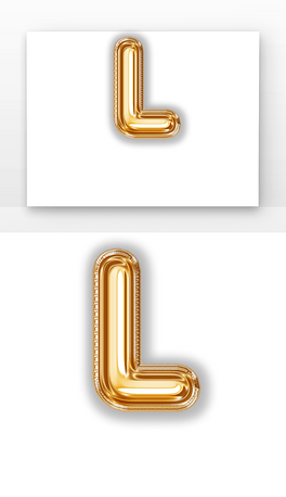 c4d大写字母l气球质感立体字3d渲染元素