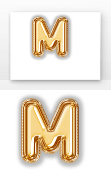 c4d大写字母m气球质感立体字3d渲染元素