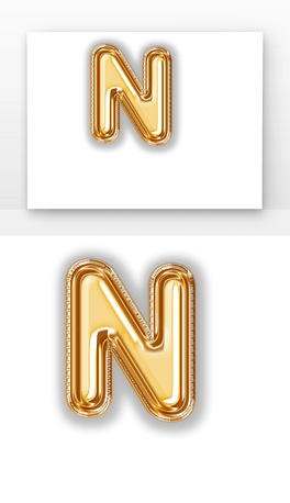 c4d大写字母n气球质感立体字3d渲染元素