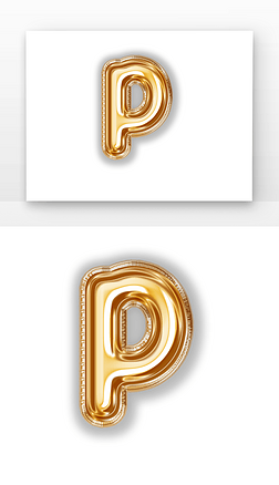 c4d大写字母p气球质感立体字3d渲染元素