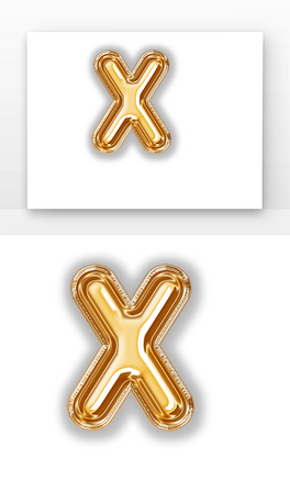 c4d大写字母x气球质感立体字3d渲染元素