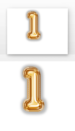 3d质感模型库|c4d数字1气球质感立体字3d渲染元素