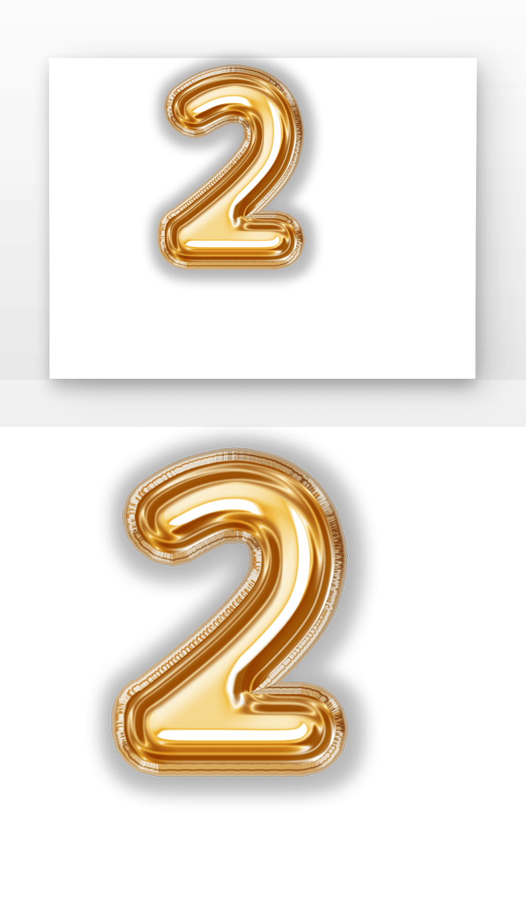 c4d数字2气球质感立体字3d渲染元素