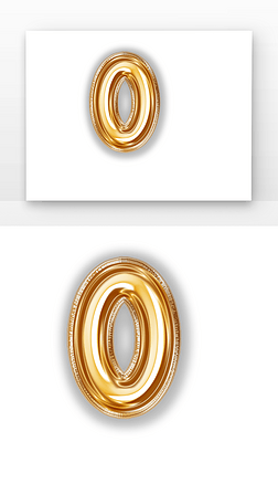 c4d数字0气球质感立体字3d渲染元素