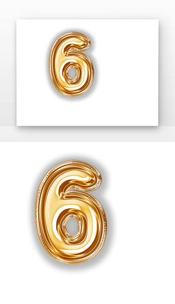 c4d数字6气球质感立体字3d渲染元素