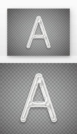 a大寫字母酸性字體塑料流光玻璃藝術字元素c4d大寫字母氣球質感立體字