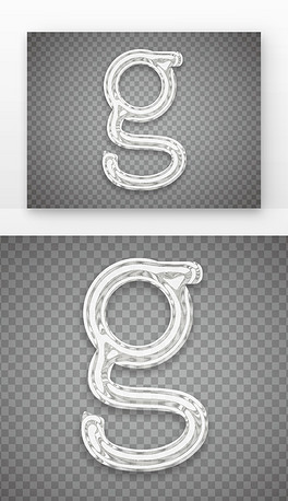 g小写字母酸性字体塑料流光玻璃艺术字元素