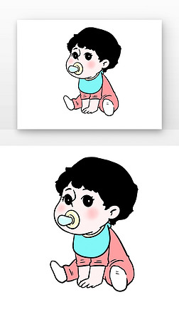 母婴婴儿坐着嘴里叼奶嘴