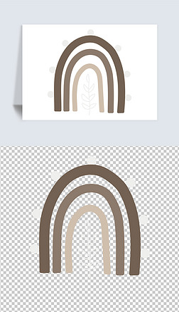 手绘彩虹免抠元素|矢量卡通手绘ins莫兰迪色彩虹