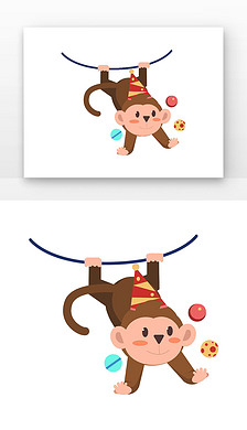 愚人节马戏团动物猴子倒挂