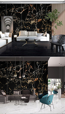 黑金花石材大板