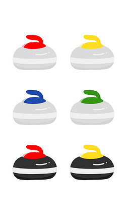 卡通运动免抠元素|卡通手绘冰壶运动png免抠素材