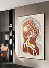 现代轻奢星空麋鹿抽象光影生财有鹿光线装饰画
