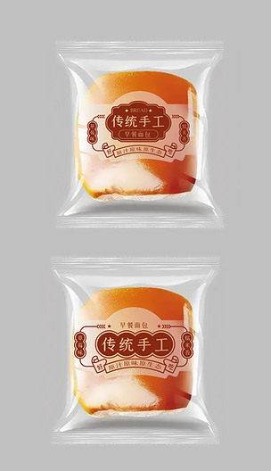 传统手工面包简约美味零食食品包装设计