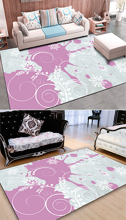 现代简约欧式花纹图案客厅卧室地毯地垫