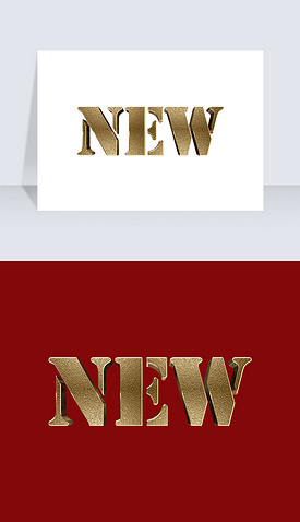 金色高端大气电商新品上市英文NEW艺术字设计