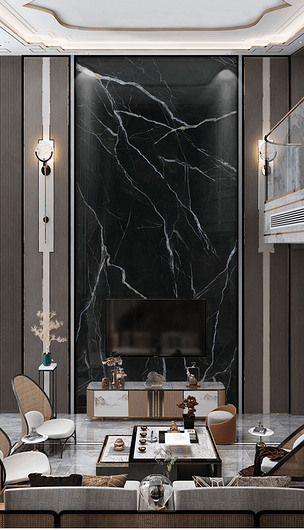 花黑白根石材大板电视背景墙下载-编号26910404-大理石背景墙-我图网