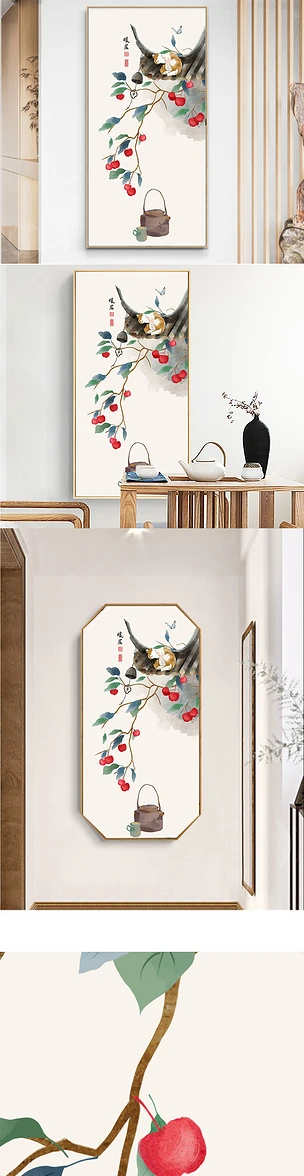新中式客厅装饰画现代简约沙发背景墙挂画民俗画
