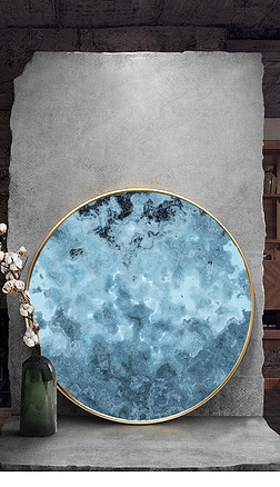 海底抽象装饰画|2022原创抽象艺术仿油画无框挂画zjb67