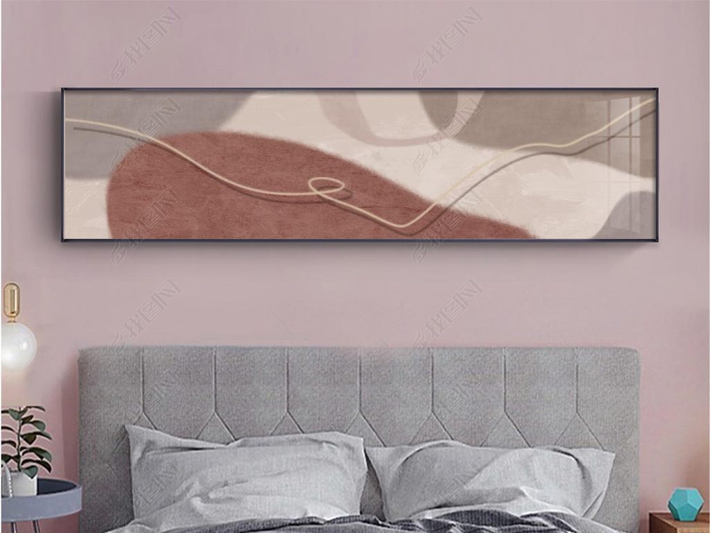床头粉红温馨装饰画