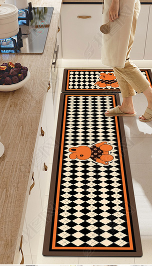 北欧卡通简约现代厨房地垫脚垫家居地毯