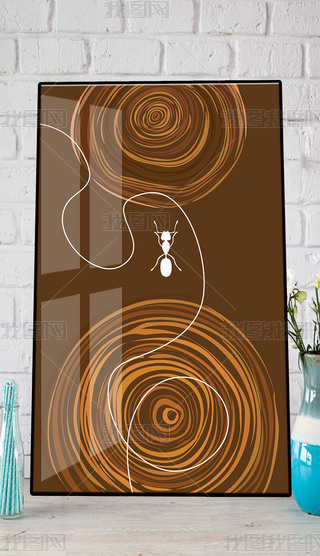 抽象蚂蚁简笔画专题模板