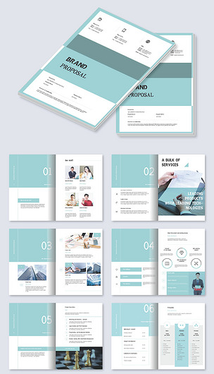 创意简单的企业建议书宣传画册id排版模板