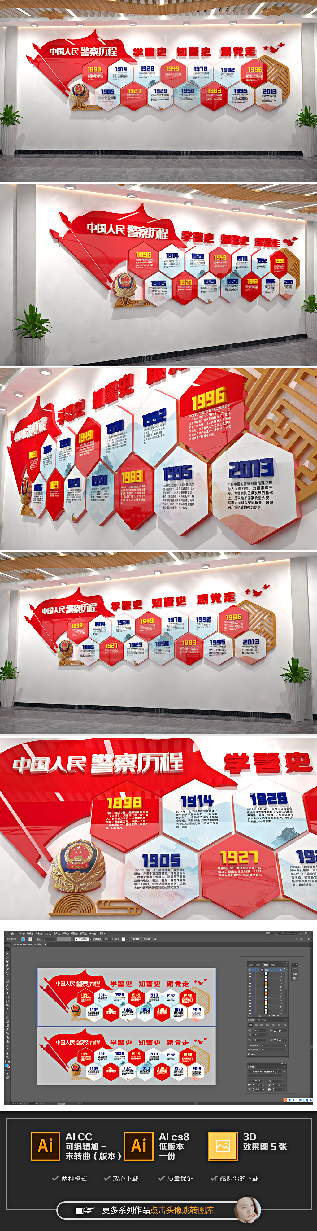 蓝色部队中国警察发展历程光辉历程文化墙