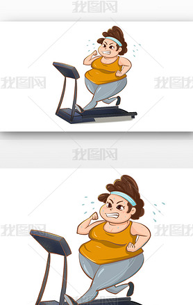 防肥胖日胖女生跑步减肥