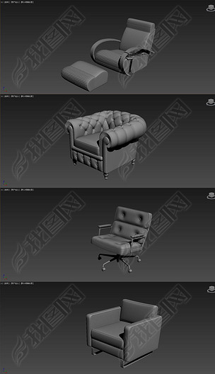 单人沙发3DMAX