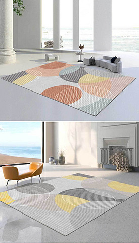 现代北欧轻奢几何抽象创意小清新客厅茶几地毯