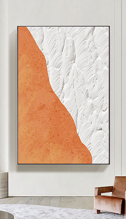 侘寂风落地装饰画ins玄关抽象画肌理壁画现代