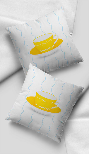 原创小清新布艺咖啡杯抱枕家居装饰沙发抱枕