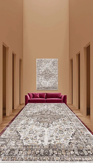波斯地毯图案欧美风格破碎做旧肌理古典传统地毯