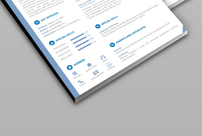 航空空姐外企英文简历