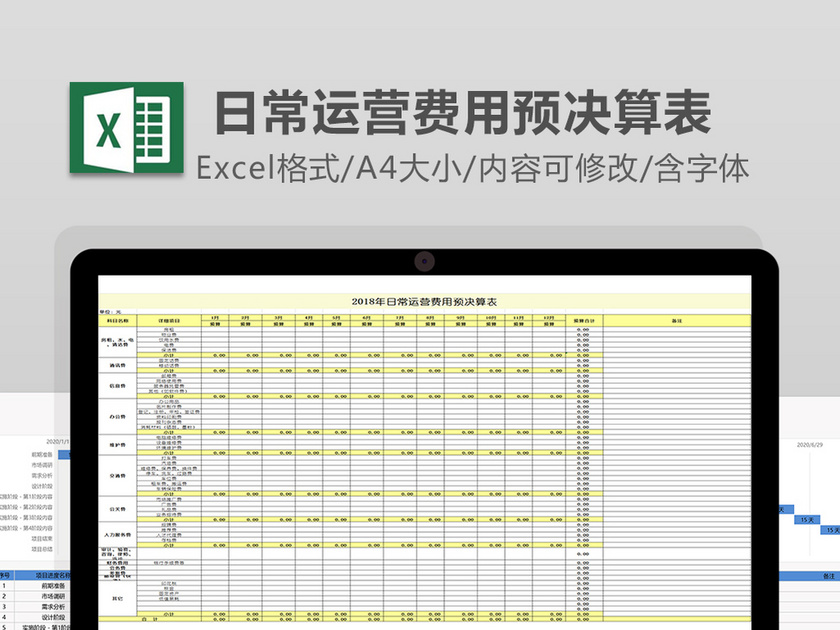 日常运营费用预算表excel表格下载_Excel格式