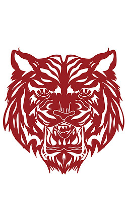 窗花剪纸免抠元素|中国风2022虎年威武老虎头窗花剪纸素材