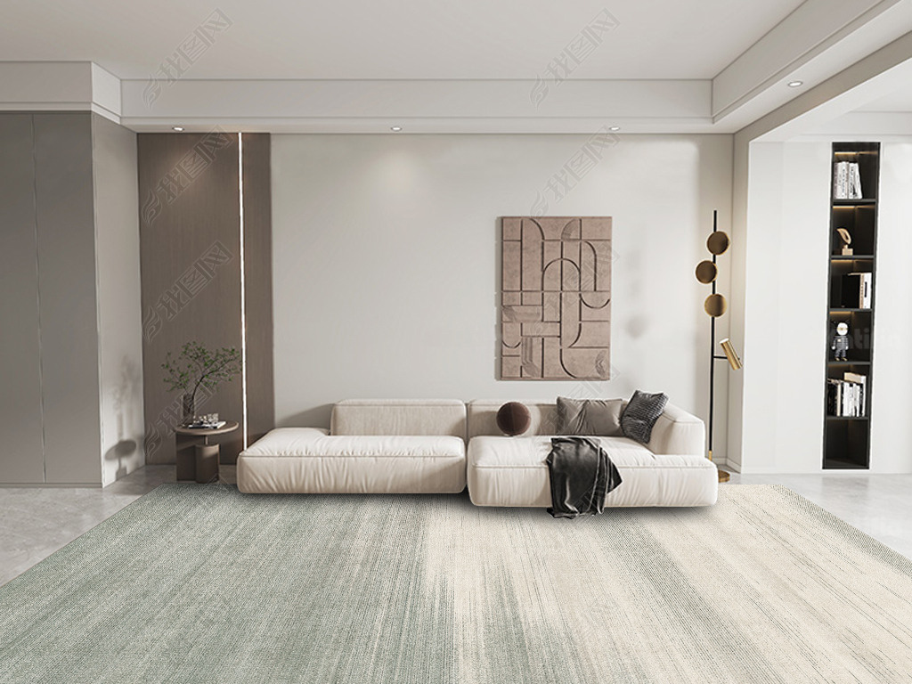 现代简约抽象几何渐变条纹艺术地毯地垫图案设计
