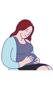 母亲插画怀孕的妈妈卡通可爱插画免扣素材矢量图