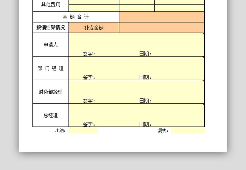 会议费支出报销单EXCEL模板