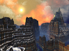 Cliff-top Alien City of Gold