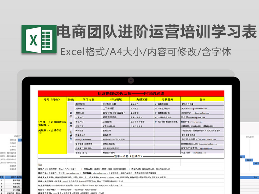 电商团队进阶运营培训学习表