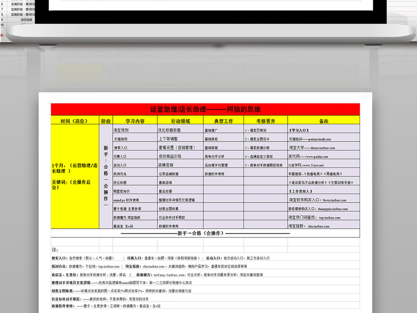 电商团队进阶运营培训学习表