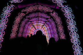 Tunnel of light in tokyo