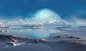 Fantasy Moonrise on another planet. Elements of this image furnished by NASA