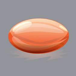 有卡通风格的鱼油. 椭圆形鱼油. 矢量说明.