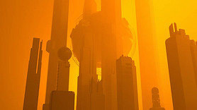 Abstract image of skyscrapers of the city of the future