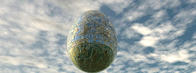beautiful Easter egg at sunset - 3d rendering